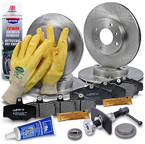 BESTPRICE Bremsenset inkl. Bremsscheiben vorne Ø 280 mm + hinten Ø 258 mm + Bremsbeläge vorne und hinten, Kompatibel mit NISSAN ALMERA II (N16), PRIMERA