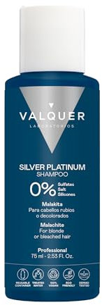 Valquer Professional Siver Platinum Shampoo Matizzatore per Capelli Bianchi, Grigii e Biondi - 75 ml