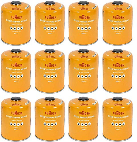 FUMOSA Gaskartuschen Set für Weber Q100/1000-Serien, Performer & Go Anywhere, Ventilkartusche je 450g Anzahl 12 Kartuschen