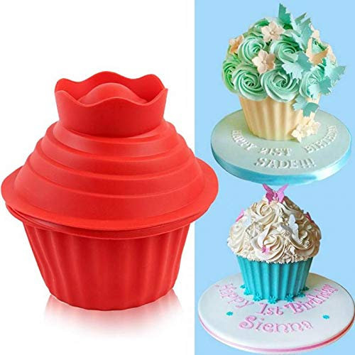 ZZjingli Food Molds 3 PCS Single Flower Shape Cupcake Silicone Mould Heat Resistant Baking Maker Silicone Giant Cupcake Mold