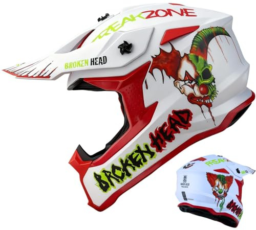 Broken Head MX-Helme FreakZone | Leicher Crosshelm für Supermoto, Motocross, Quad - Motorradhelm