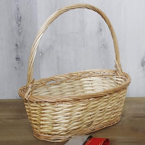 HomeZone Marco Paul Wicker Hamper Basket Kit Wicker Baskets With Handle Outdoor Picnic Basket Kid Child Party Flower Craft Gift Box Hamper Garden Harvest Baskets for Picnic Gift Ideas