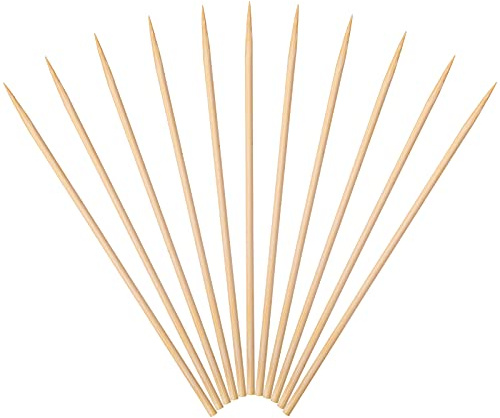 Minisland Premium 6 inch Bamboo Skewers for Appetizers Fruit Kabobs 3mm Thin Small Short Wooden Food Sticks 100 Counts, Many Sizes Choices 4.7/5.5/6/7/8/10/12 -MSL164