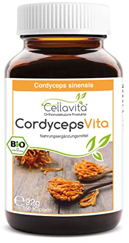Cellavita Bio Cordyceps Sinensis Extrakt - hochdosiert - 1000mg - Vegan & Made in Germany | (150 Kapseln)