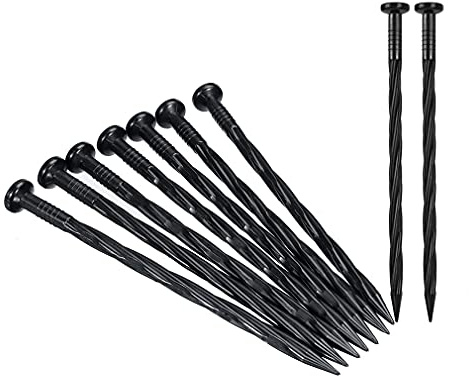 Lot de 50 piquets d'ancrage en plastique - 20,3 cm - Spikes en nylon - Pour bordures de pavés, barrières contre les mauvaises herbes, gazon, tente, piquets d'ancrage (50, 20,3 cm)