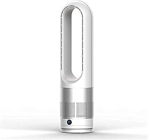 Ventilador sin aspas de torre oscilante, enfriador de aire de iones negativos, control remoto, con función de temporizador de sueño, adecuado para el hogar, la oficina, el dormitorio / plata The New