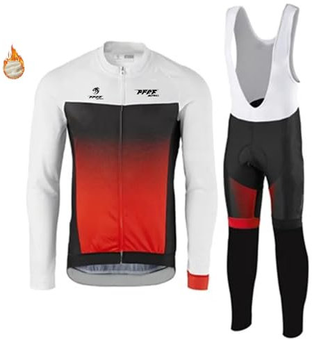 Radtrikot Set,Winter Fleece Radtrikot Fahrradanzug Herren Fahrradbekleidung Radsportanzüge Fahrradtrikot mit Thermofleecefutter Fahrradhose mit Sitzpolster (Z,M)