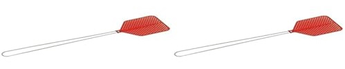 Lamapla 8011887000030 Matamoscas con Mango de Hierro, 42,5 x 10 x 0,6 cm, Rojo (Paquete de 2)