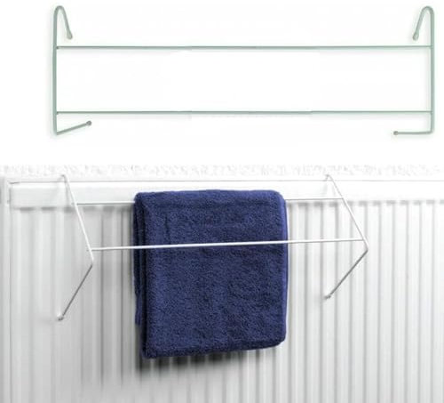 PriceKingX 2 Bar Radiator Airer – Portable Clothes Drying Rack Holder – Lightweight Indoor Laundry Hanging Towel Rail, Multi-Functional Drying Space, White (1, 2 Bar)