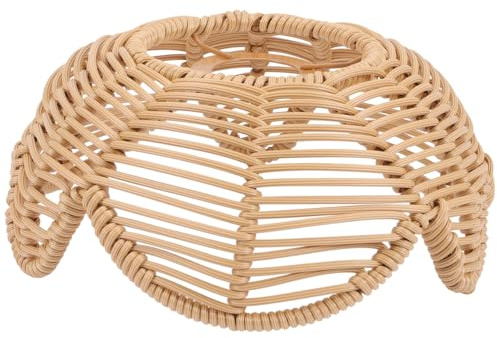 Homoyoyo Rattan Lamp Shade Lotus Flower Shaped Lamp Shades Boho Wicker Woven Lampshade Replacement Pendant Light Covers for Table Floor Wall Sconces 7.86X3.54X3.34In