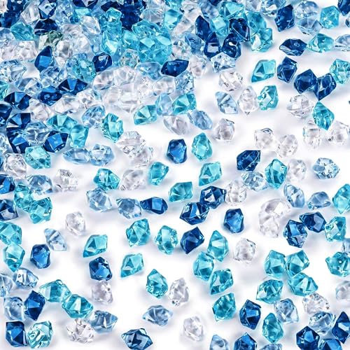 Ungefähr 400 Edelsteine für Kinder,Edelsteine Kinder,Glassteine Blau,Deko Kristallsteine,Edelstein Kinder,Acryl Diamanten Kinder,Blau Diamanten Deko,Muggelsteine Bunt Kinder,Diamanten Kinder