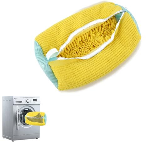 Schuh-Waschmaschinentasche, Schuhbeutel für Waschmaschine, Turnschuh-Waschmaschine, Schuhreinigung, Wäsche, wiederverwendbarer Schuhwaschbeutel (1 Stück, gelb)