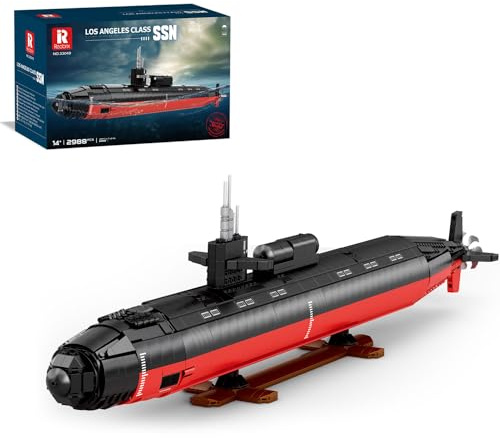 Reobrix 33049 Los Angeles-Klasse SSN U-Boote Bausteine Bricks, 2988 PCS Klemmbausteine Schiff Modell Bausätze, 1:125 Militär Battleship Bausteine Set, Spielzeug Geschenke für Teens 14+