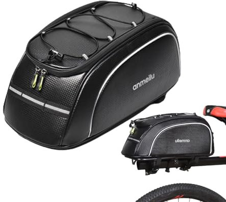Fahrrad-Gepäcktasche – 8 l wasserdichte Fahrrad-Hecktasche, reflektierende Fahrrad-Kofferraumtasche | Aufbewahrungssack für den Fahrradkoffer mit großem Fassungsvermögen, Satteltasche für Pendler zum