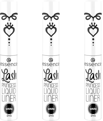 essence Lash PRINCESS LIQUID LINER white, Eyeliner, Weiss, langanhaltend, intensiv, vegan, ohne Mikroplastikpartikel, Nanopartikel frei, ohne Parfüm, 3er Pack (3x3ml)