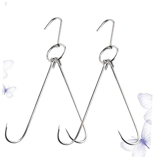 LABRIMP 2pezzi Ganci Per Carne in Acciaio Resistente Forma Di s Ganci Doppi Per Appendere e Essiccare La Carne Dimensioni Per Barbecue e Lavorazione Della Pancetta e Prosciutti