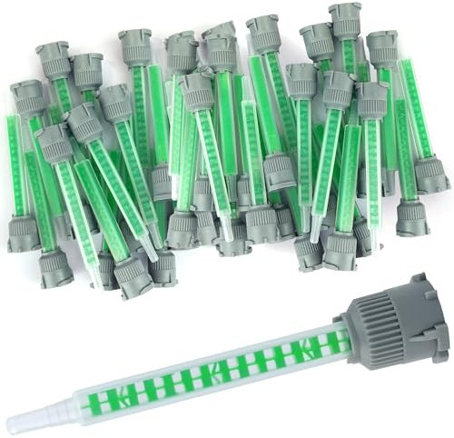 houya 40 PCS Epoxy Mixing Nozzle Adhesive Mixing Nozzle Tip for Resin Adhesive Cartridges 50ml (1:1 & 2:1 Ratio)