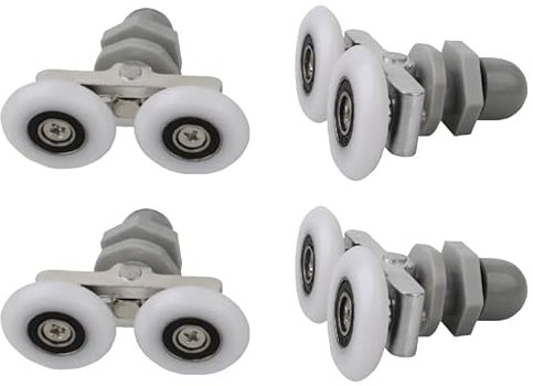4PCS Shower Door Wheel Rollers,Double Sliding Roller,27MM Shower Door Rollers,Bathroom Sliding Roller for Bathroom