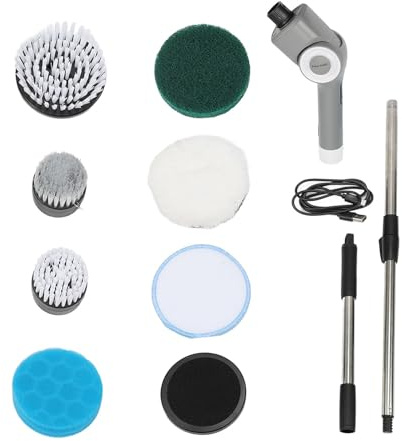 Zisemeil Electric Spin Scrubber 3 Hastigheter IPX7 Vattentät Elektrisk Rengöringsborste Sladdlös Power Shower Scrubber med 7 Borsthuvuden för Badrumskök