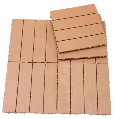 44 Pieces of 11.8 x11.8 Plastic Interlocking Deck Bricks, 30 * 30cm wear-Resistant, Personalized Floor Laying