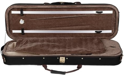 geigenkoffer Geigenkasten Für 4/4-1/32 In Voller Größe Mit Oxford-Stoff Ausgekleidet Goldener Samt-Geigenkasten Mit Integriertem Hygrometer(1/2)