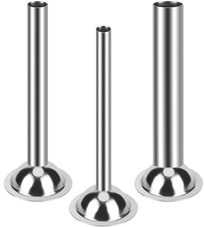 Lot de 3 entonnoirs à saucisses - Tubes en acier inoxydable - Pour hachoir à viande de taille 5 - 3 tailles