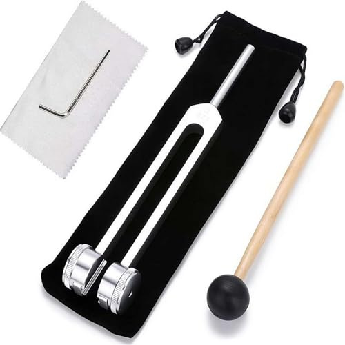 Tuning Forks for Healing,128/256/528 Healing Tuning Fork Original, for Chakra Healing, Sound Therapy, and Meditation, Tuning Fork Set Frequency Healing Devices for Yoga (128 Hz Silver)