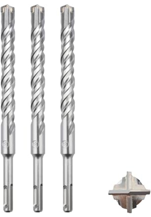 MOXPIFY 3tlg SDS Plus Bohrer 18 x 260mm,Betonbohrer mit 4 Hartmetall Schneiden und Doppelwendel für Beton und Mauerwerk