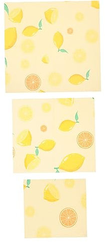 Beaupretty 3pcs Beeswax Wraps Reusable Food Wraps Organic Beeswax Non-Toxic Food Grade Biodegradable Jojoba Oil Tree