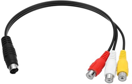 QUARKZMAN Cable S-Video 0.8ft, Adaptador Convertidor 4 Pin S-Video Macho a 3 RCA Hembra para TV Receptor Monitor