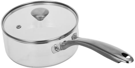 GLEAVI Glastopf Aus Borosilikatglas Mit Deckel Kleiner Kochtopf Für Suppen Und Nudeln Edelstahlgriff Für Elektroherde