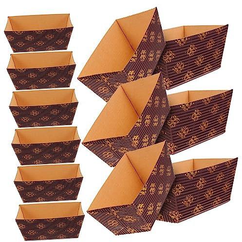 SECFOU 25stücke Teiliges Papierbrot-backform- Rechteckige Einweg Backformen Aus Hitzebeständigem Stabilem Papier Für Brot Kuchen Kastenform Chiffon Und Dekorative Gebäckzubereitung