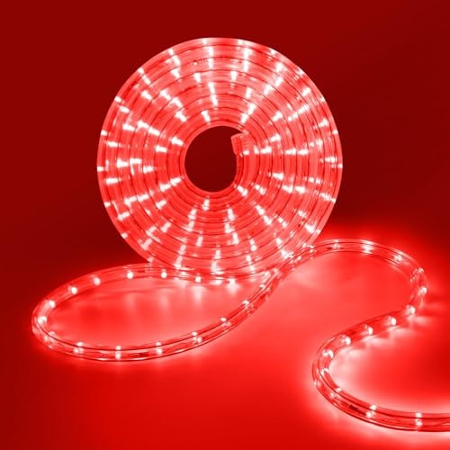 HEGEHE LED Lichterschlauch Außen, 36leds/m Wasserfest LED Schlauch Lichterkette Licht Leiste für Garten,Party,Weihnachten,Zaun,Dach,Dekoration Beleuchtung (Rot, 5M)