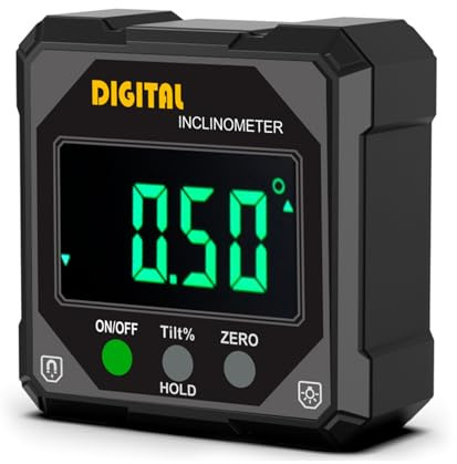 HOOLRZI Hochpräzise digitale Winkelmessgeräte mit LCD-Display, IP54 wasserdicht, digitaler Neigungsmesser für Bau und Holzarbeiten