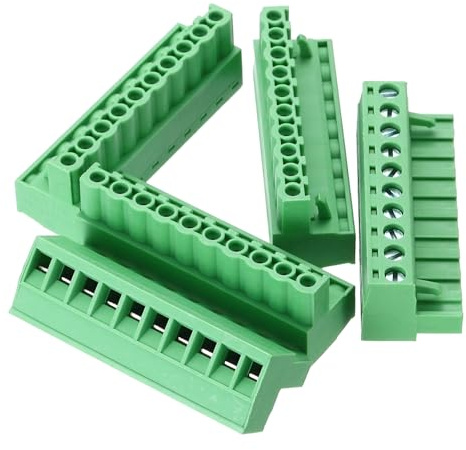 QUARKZMAN 5 connettori a morsettiera a vite per montaggio su PCB a 10 pin, passo 5,08 mm/0,2 pollici, per circuiti stampati, per elettrodomestici e progetti industriali