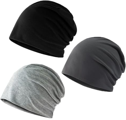 Beanie Mütze Herren Damen,Slouch Mütze ,Leicht Atmungsaktiv Chemo Mütze | Kopfbedeckung Schlafmütze,Baumwolle Weiche Beanie Mütze für Joggen, Fahrradfahren, Schlafen, Haarausfall, Chemo