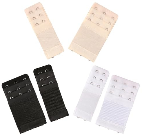 6 pezzi di estensione del reggiseno, prolunga del reggiseno, 3 file, 2 ganci a 3 ganci, estensioni di reggiseno, comfort e versatilità per tutte le taglie di reggiseno, multicolore, Taglia unica