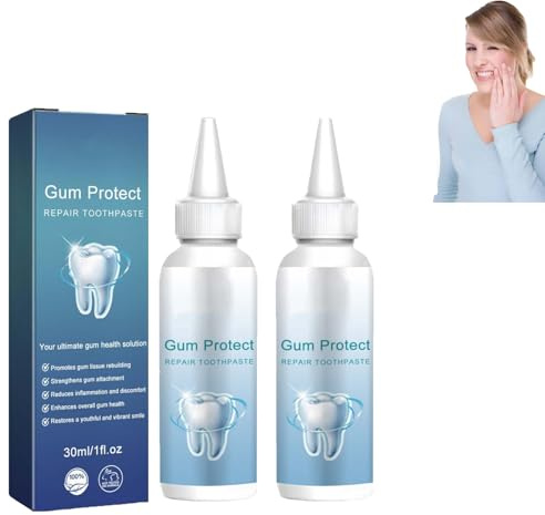 Gel de terapia de encía, gel reparador de dientes de masa, aliento fresco, gomas protectoras y cuidado oral (2 unidades)