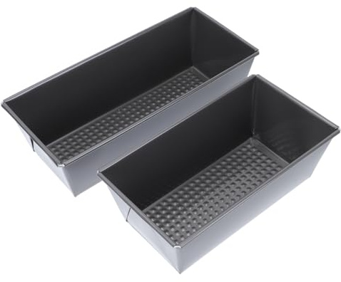 BAZEITFLOW 2 pezzi Stampi per Pane Rettangolari in Acciaio al Carbonio Antiaderenti Medio e per Forno e Toast Accessori da Forno Resistenti ad Alta Temperatura Facili da Pulire
