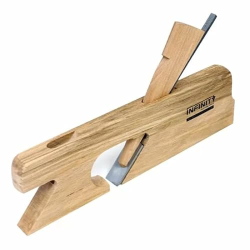 Infinity Tools Double Rabbet Wood Hand Plane – European Beech Body, 45° Bed, Chromium-Vanadium Steel Blade (0.7? / 18 mm up to 1.2? / 30 mm width, Bullnose & Standard Modes) (30mm)
