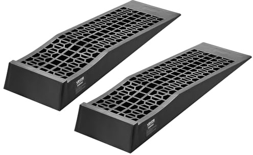 VEVOR Rampas para Coche, Portátiles y Planas, para Mantenimiento de Garajes, Cambio de Aceite y Vehículos de Chasis Bajo, Capacidad de Carga 2268 kg, Ayuda para Subir, 697 x 200 x 76 mm, 2 uds