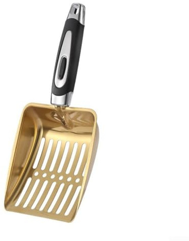 Hollow Out Fireplace Ash Shovel Heat-Resistant Metal Fire Pits and Wood Stove Cleaning Tool for Efficient Ash Separation and Improved Airflow Comfortable Grip for Safe and Easy Coal Handling(Gold)