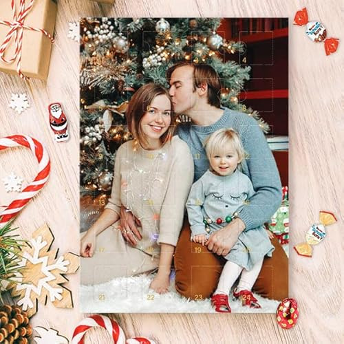 Transparent Gift Calendario de Adviento Personalizado con Tu Foto. Decoración de Navidad. Regalos Originales Familia, Amigos o Pareja. Regalos Personalizados.