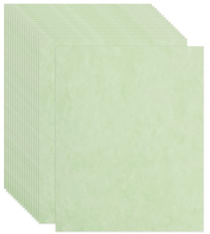 sourcing map 30 Sheets Parchment Paper 8.5 x 11 Inch Vintage Cardstock 180 GSM Parchment Printer Paper Sheet for Invitations DIY Cards Menus Certificates Crafts Drawing(Green)