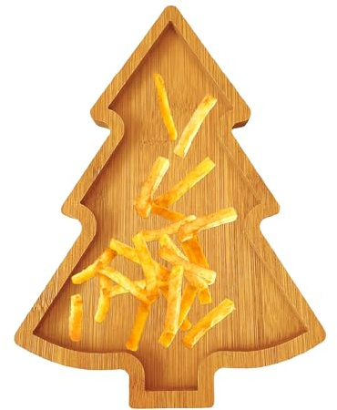 Générique Plateau De Noël - Planche À Charcuterie En Bois - Plateau De Service Pour Aliments En Forme De Sapin De Noël,Pour Fruits Viande Desserts Bonbons Cuisine Salon Chambre Bar