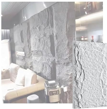XLIHAWY 3D Wall Panels, Accent For Interior Decor Brick Wainscoting, Outdoor Watertight PU Wall Cladding For Home Hotel Backyard(White,0.6x1.2m/23.6x47.2in/4pcs)