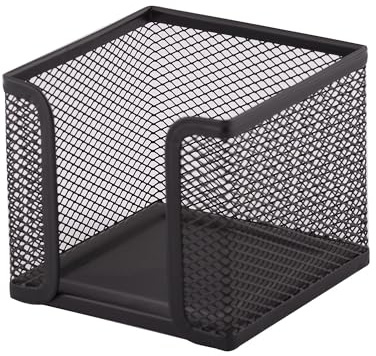 D.RECT KOMO Notizzettelbox – Praktischer Metall-Halter für Zettel – Schreibtisch-Organizer aus robustem Gitter, Schwarz