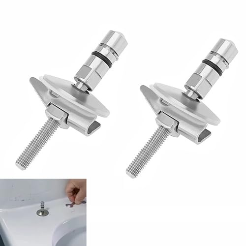 2 Stück Toilettensitz Befestigung Set M6x71,5mm, Rostfreie Edelstahl Scharnierstifte, Halterung für Schnellverschluss & Softclose Klobrille, Reparatur Ersatz Zubehör für Standard WC