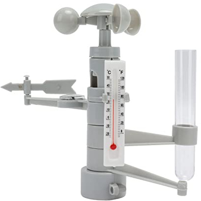 Funien DIY Weather Station Toy Weather Station Set Educational Science Toy Multifunction with Wind Vane Anemometer Thermometer Rain Gauge for Kids 7-14