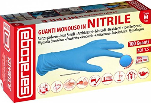 Saratoga Guanti Monouso in Nitrile 100pz, M